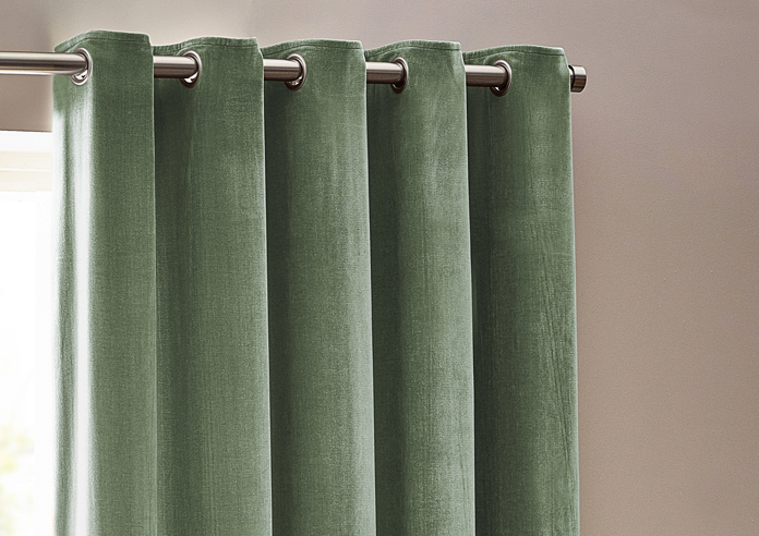 Heavy Chenille Eyelet, Eucalyptus - Ready Made Curtains - Image 9